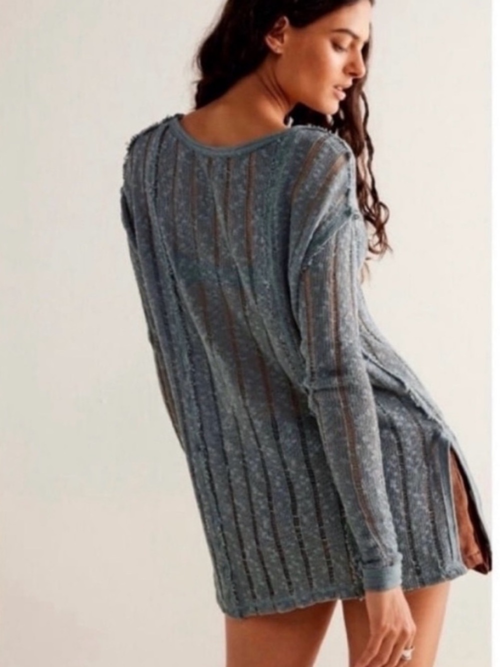 Free People Long Sleeve Sandy Tee NWT L